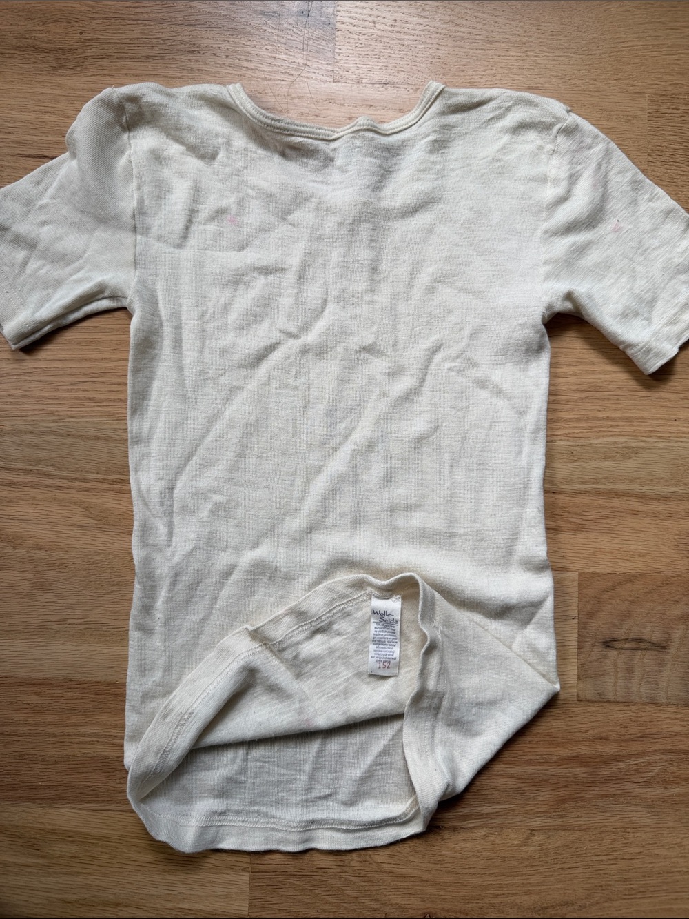 Cosilana German merino wool/silk crewneck cream short sleeve top sz EUR 152 - Picture 15 of 15